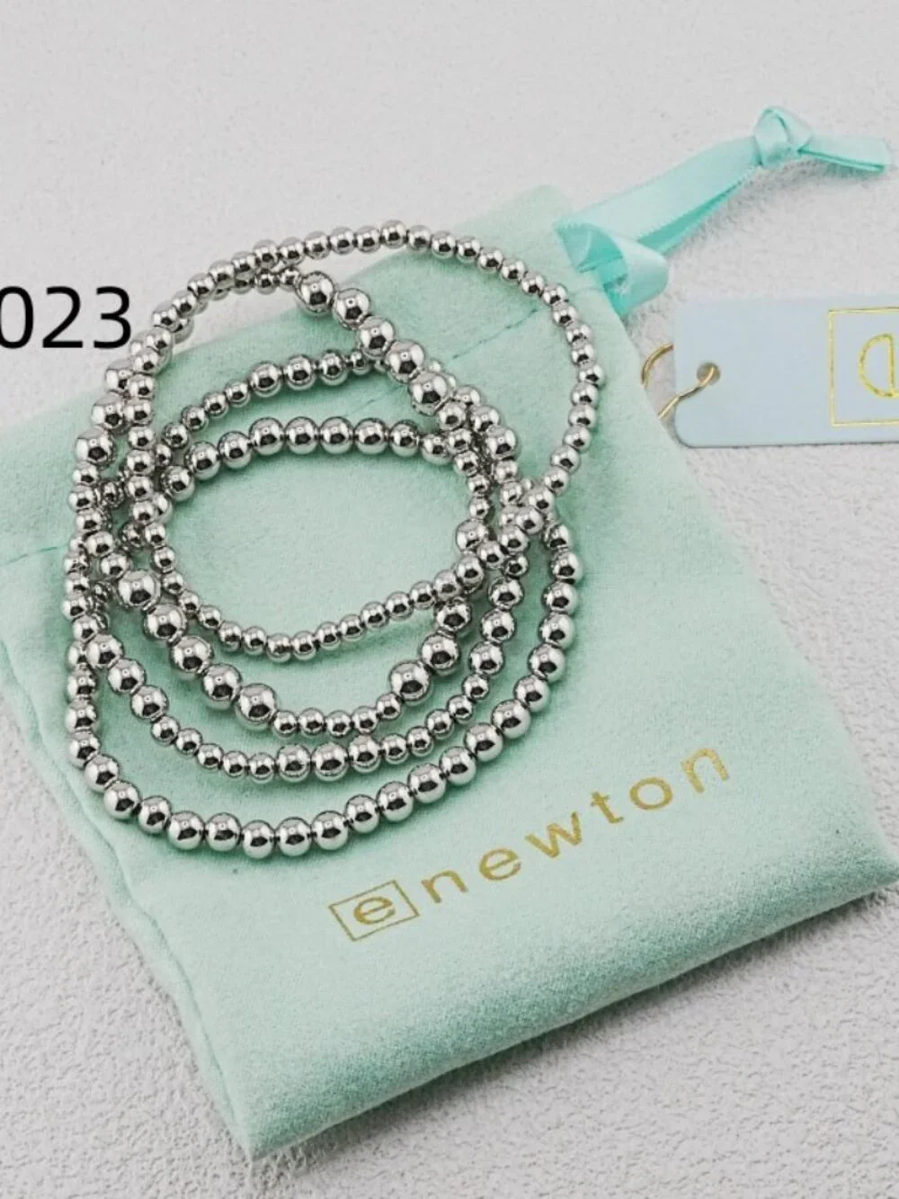 Enewton Platinum Bead Bracelet Set